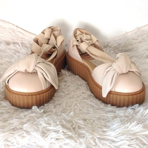 Fenty Puma Creeper Bow Lace Up Leather Sandals - Picture 4 of 9